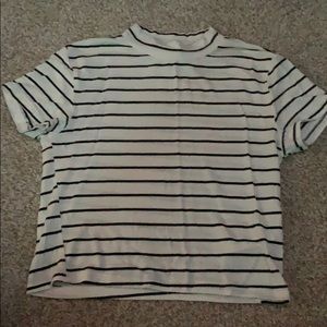 Striped F21 Cropped T-Shirt